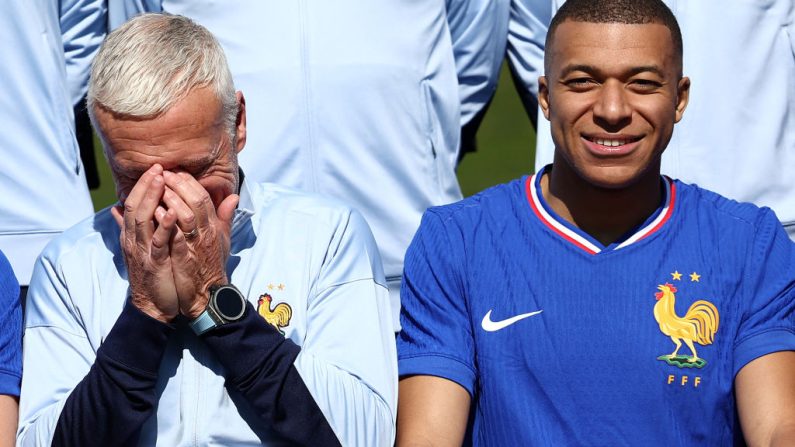 "Heureux", Kylian Mbappé revient aux affaires en équipe de France après avoir surmonté une période difficile et part en capitaine à la conquête du "top 4" de la Ligue des nations, jeudi à Split contre la Croatie en quarts de finale aller. (Photo : FRANCK FIFE/AFP via Getty Images)